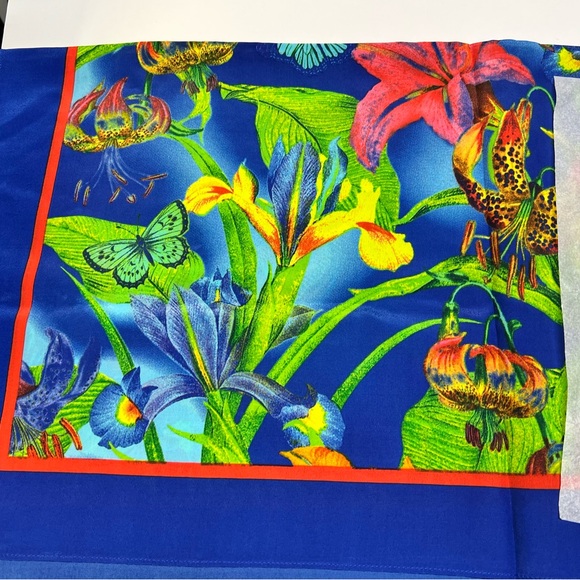 New Linea by Louis Dell'Olio Tiger Lily Scarf Blue Multicolor Butterfly - Picture 5 of 8